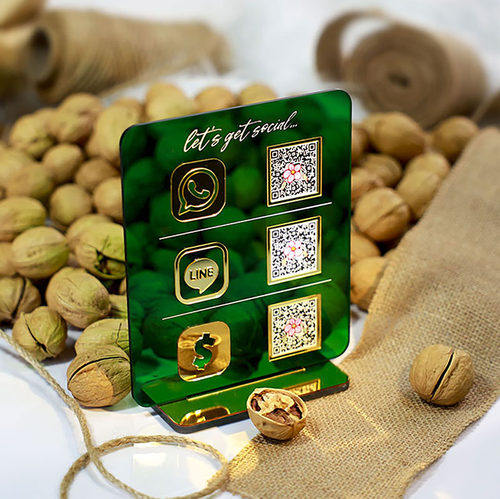 紫罗兰亚克力定制qrcode收付款牌