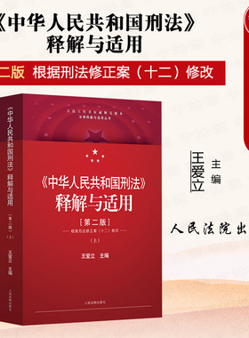 正版 2024新 中华人民共和国刑法释解与适用 第二版第2版 王爱立 刑法规定实务案例罪刑法定原则 根据刑法修正案十二修改 人民法院