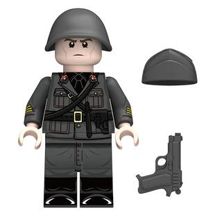 适用乐高军事战争意大利步兵军官男孩拼装积木人仔玩具N641-644