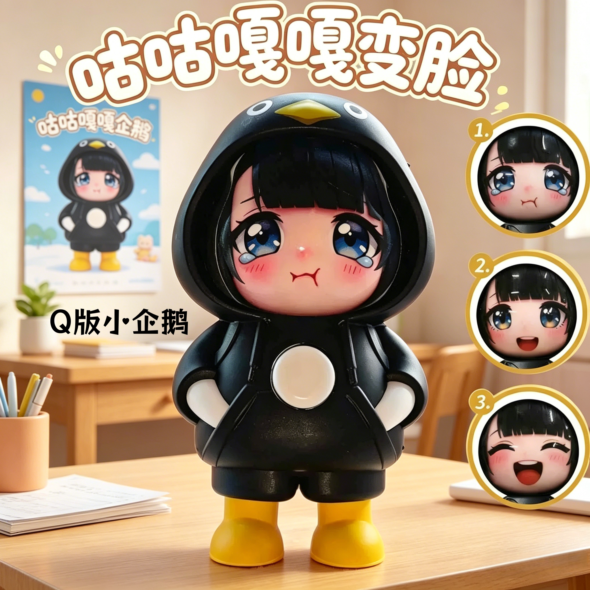 咕咕嘎嘎变脸公仔钥匙扣玩具图片