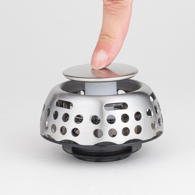 浴缸毛发收集器磁吸弹跳下水按压式过滤器二合一堵水盖排水防堵塞