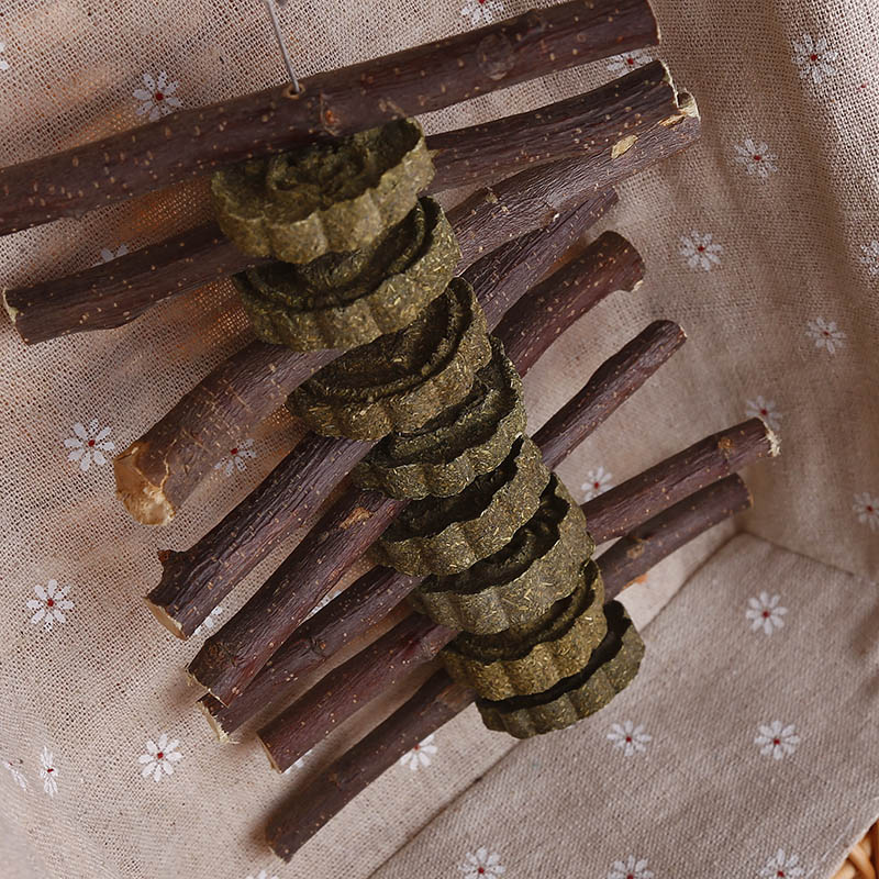 【傻傻龙猫】草饼+苹果树枝磨牙