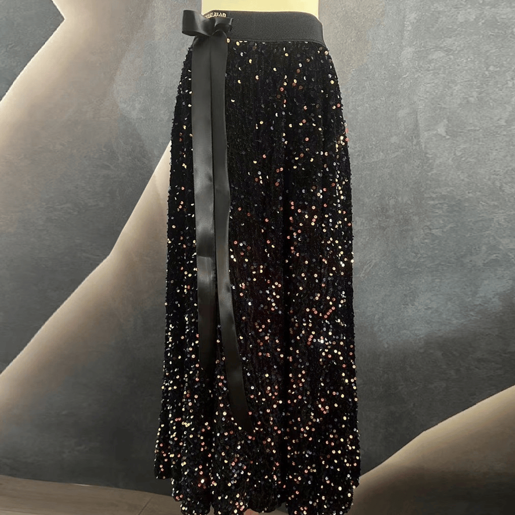 【浩婷雪娟】彩亮片半身裙（裙长83-85 裙摆360）