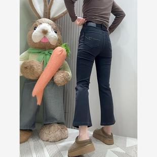 小个子弹力微喇牛仔裤 覆古胖MM遮肉显瘦裤 女装 2025新款 子 秋季 大码