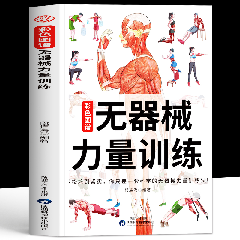 无器械力量训练彩色图谱正版 力量训练解剖图谱 居家锻炼徒手健身教程增肌减脂健美人体肌肉结构图谱肌肉力量训练完全图解健身书籍