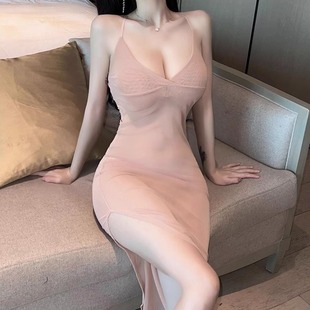 睡衣女夏天冰丝吊带裙薄款性感睡裙高级感丝绸美背宽松短裙家居服