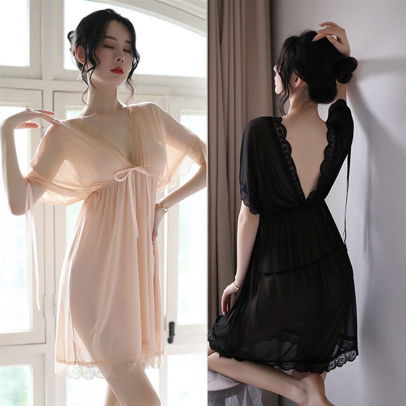 性感透明内衣诱惑睡裙网纱宽松套装火辣蕾丝睡衣