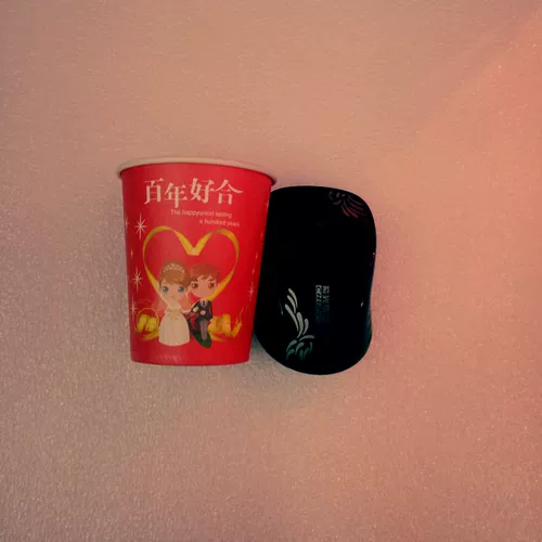 Свадебные свадебные продукты Утилизация защиты окружающей среды двойной счастливый дракон бумажный чашка чаша миска красная таблет