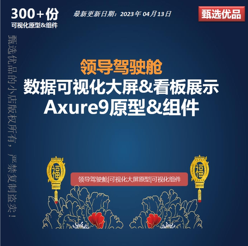 Axure9动态数据可视化看板大屏展示领导驾驶舱组件地图原型设计RP