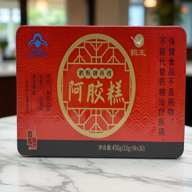 1盒【买多优惠】鹤王 鹤甄牌核桃阿胶糕 30块/盒