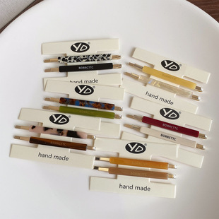 简约韩版醋酸发夹高级感百搭一字夹细长条侧边刘海夹子女发卡发饰