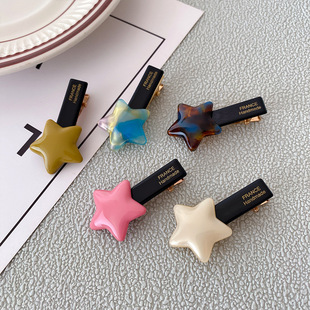 韩版新款醋酸星星发夹女高端刘海夹侧边高级感发卡夹子鸭嘴夹