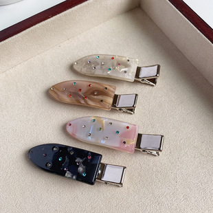 彩钻醋酸侧边发夹边夹碎发无痕刘海夹高级感鸭嘴夹时尚百搭发饰