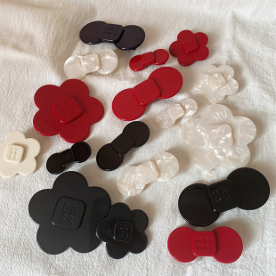 鞠婧祎同款 醋酸花朵发夹百搭高级感气质刘海侧边夹碎发鸭嘴夹发饰