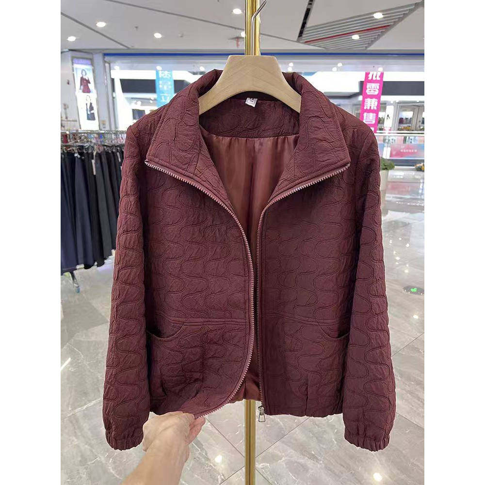 时尚妈妈装立领短款棒球服外套秋中老年女装