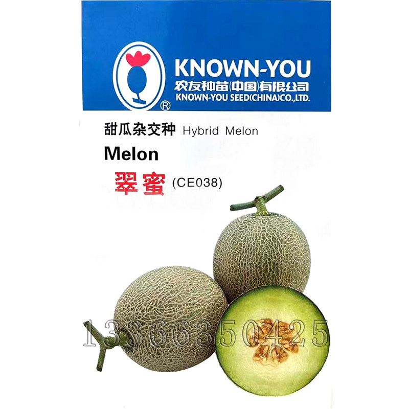 翠蜜甜瓜种子 农友春播网纹翠绿瓤香瓜籽果硬耐贮运口感好水果籽