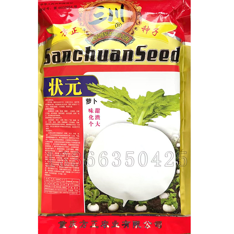 秋播板叶白圆萝卜种子甜脆化渣