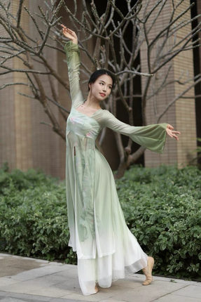 出租古典舞蹈服演出服女飘逸汉唐襦裙中国风民族舞台表演身韵纱衣