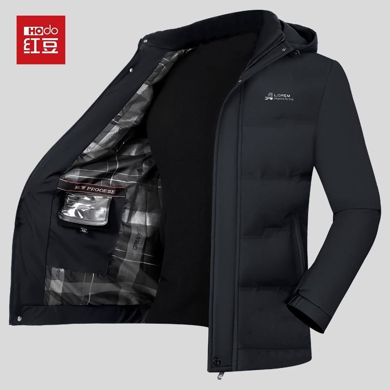 红豆2025新款秋冬款棉服男装爸爸装上衣保暖加厚中年男士棉衣外套