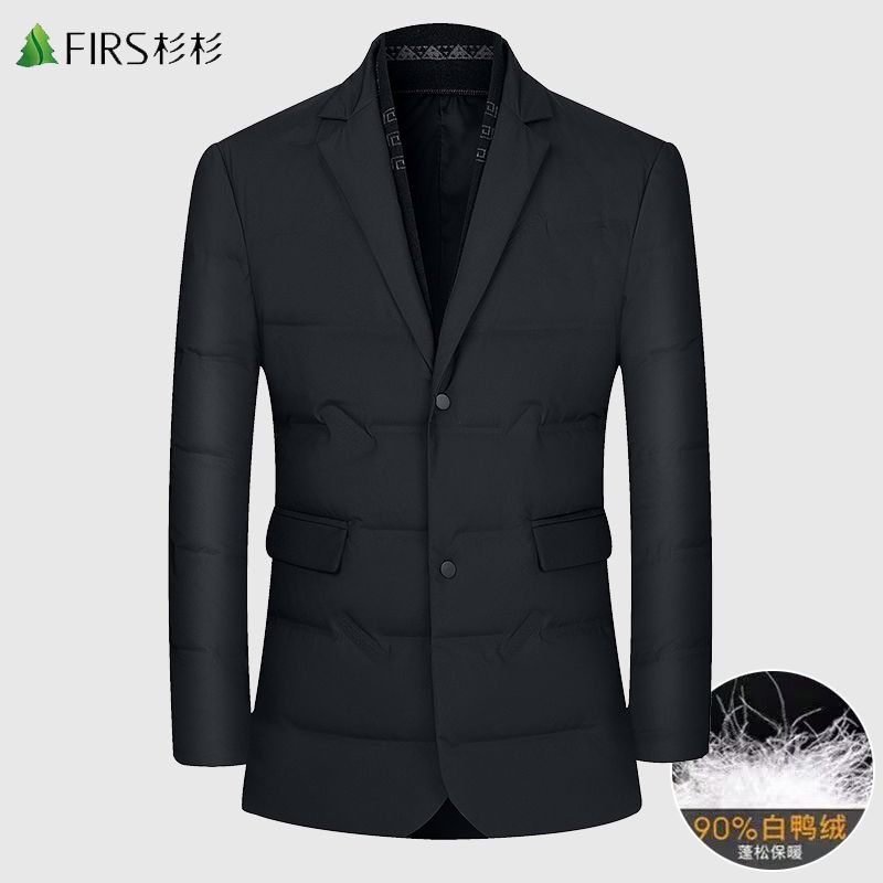 杉杉西装领白鸭绒羽绒服男秋冬新款薄款中青年羽绒外套男休闲保暖
