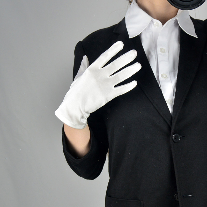 高档商务白色手套薄礼仪珠宝展示拍照鉴定师婚礼督导酒店服务首饰