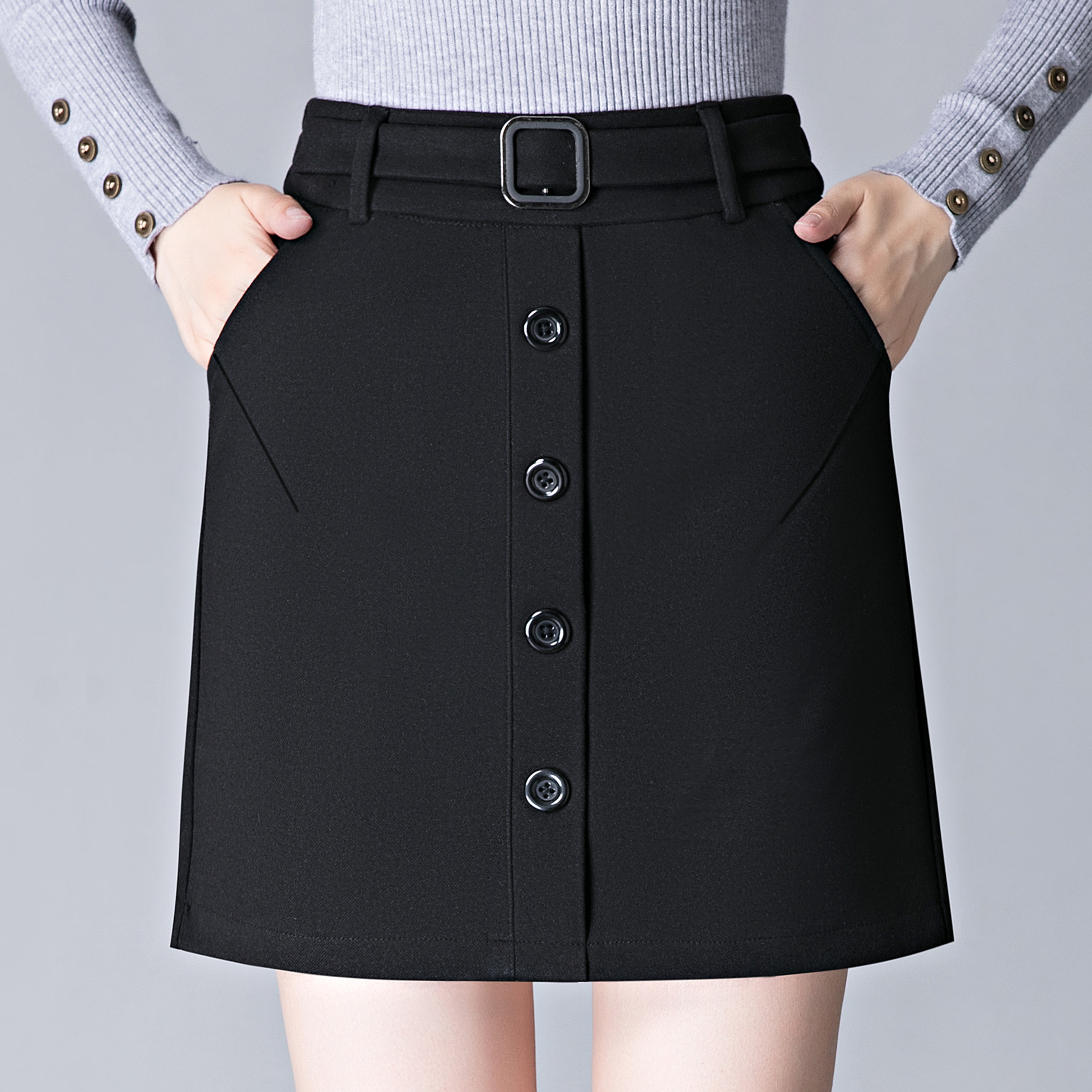 高腰短裙A字裙百搭显瘦