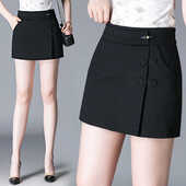 外穿打底妈妈裤 秋冬短裙裤 女弹力松紧高腰百搭显瘦假两件a字短裤