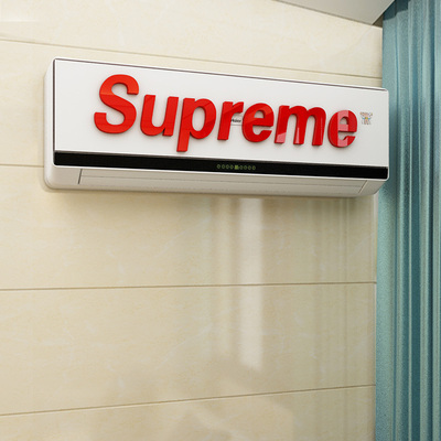 supreme潮牌网红冰箱3d立体墙贴