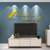 网红轻奢字母贴纸自粘3d立体墙贴布置卧室客厅电视背景墙面装 饰品