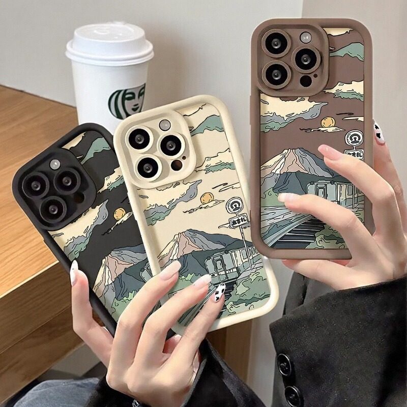 日系电车自然日光苹果防摔手机壳