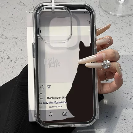 简约创意ins风猫咪~小众自由随心~适用多型号苹果iPhone17防摔手机壳