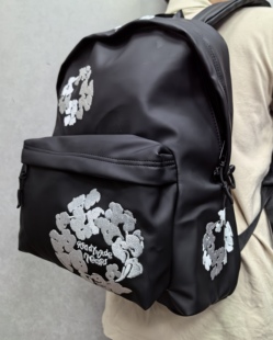 READY MADE x DENIM TEARS联名小香风木棉花万针刺绣双肩学生书包