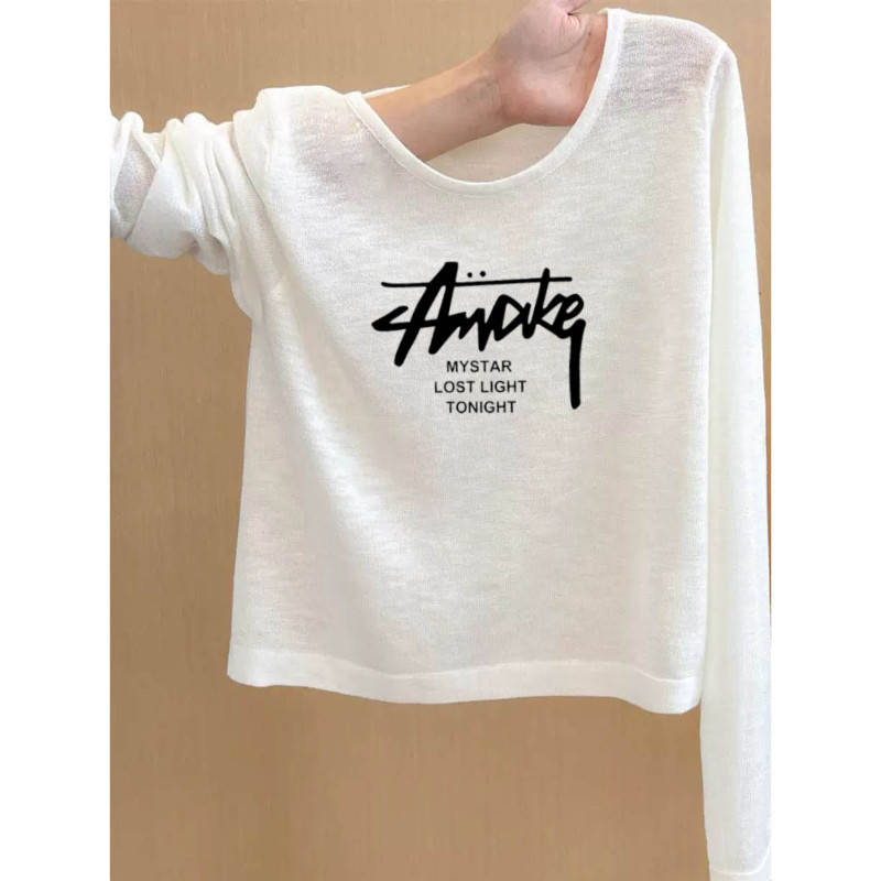 上身嘎嘎显瘦！洋气小众白色防晒罩衫女早秋空调衫长袖小个子上衣