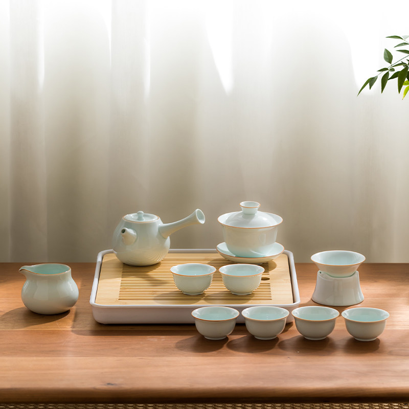 一品仟堂 功夫茶具家用茶壶整套办公室盖碗泡茶具小套装高档轻奢,餐饮具,整套茶具,淘宝优惠券,粉丝福利购,淘宝优惠卷