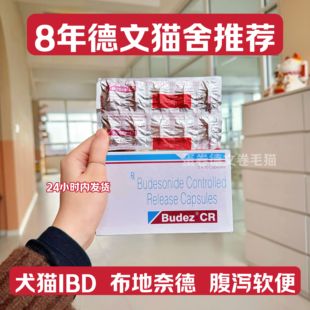 进口Budesonide布地奈德猫狗IBD腹泻宠物拉稀软便慢性肠炎呕吐