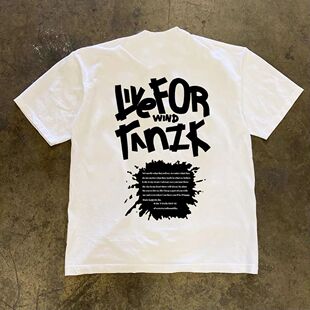 潮牌短袖t恤美式高街字母半袖设计感印花T恤男痞帅炸街圆领休闲重