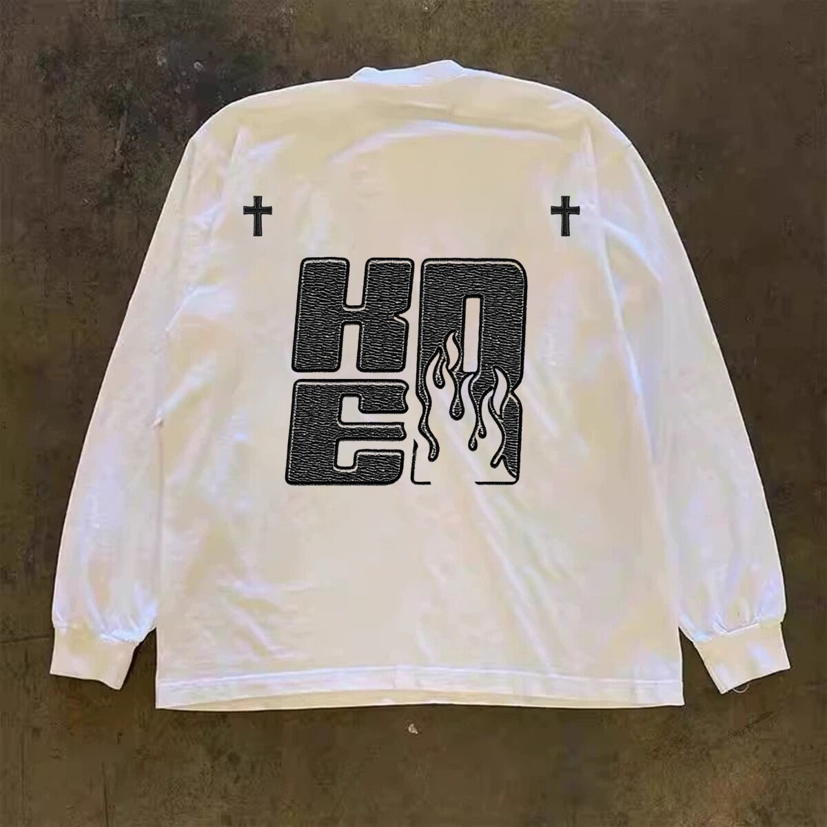 潮牌短袖t恤260g重磅长袖t恤男ins潮牌美式休闲圆领宽松上衣