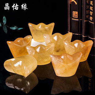 天然方解石金元宝黄方解石透体冰洲石原石吧台乔迁桌面饰品摆件