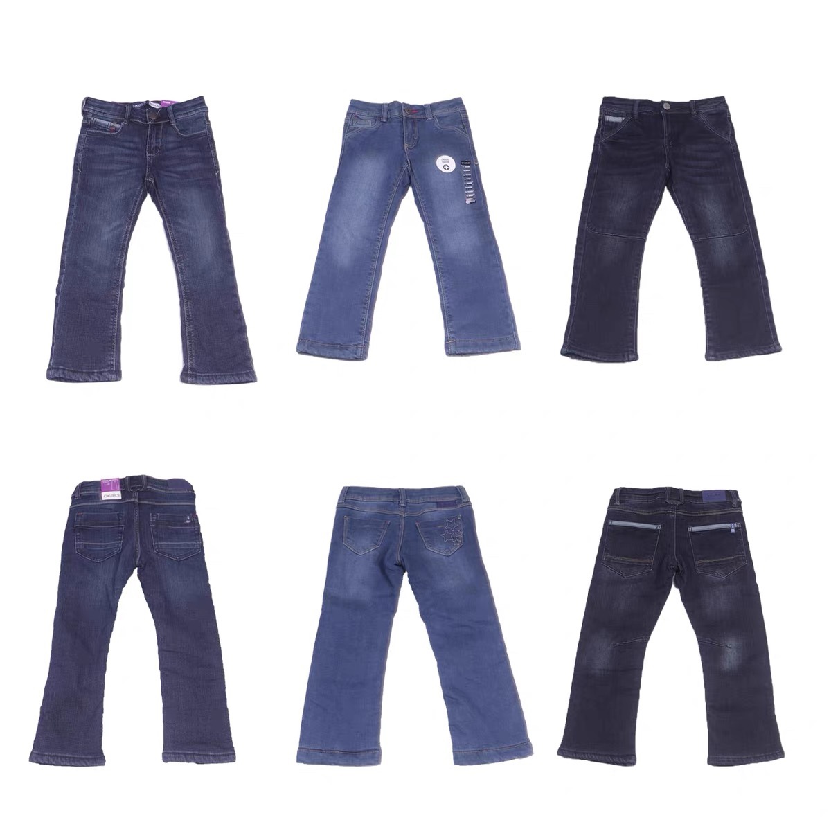 儿童冬季加绒牛仔裤男女童厚实保暖弹力舒适中腰休闲长裤