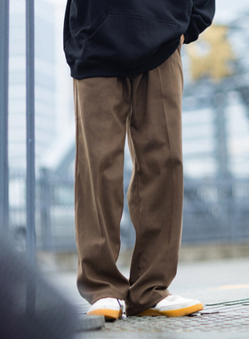 PSO Brand 磨毛垂感西裤男宽松直筒裤2020年秋季休闲百搭西装长裤