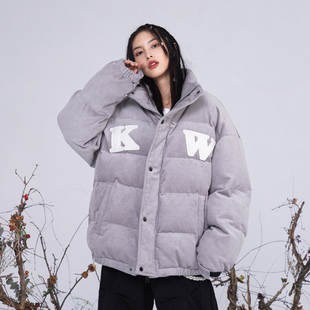 KILLWINNER叛逆基因灯芯绒字母立领棉服加厚外套男女情侣款