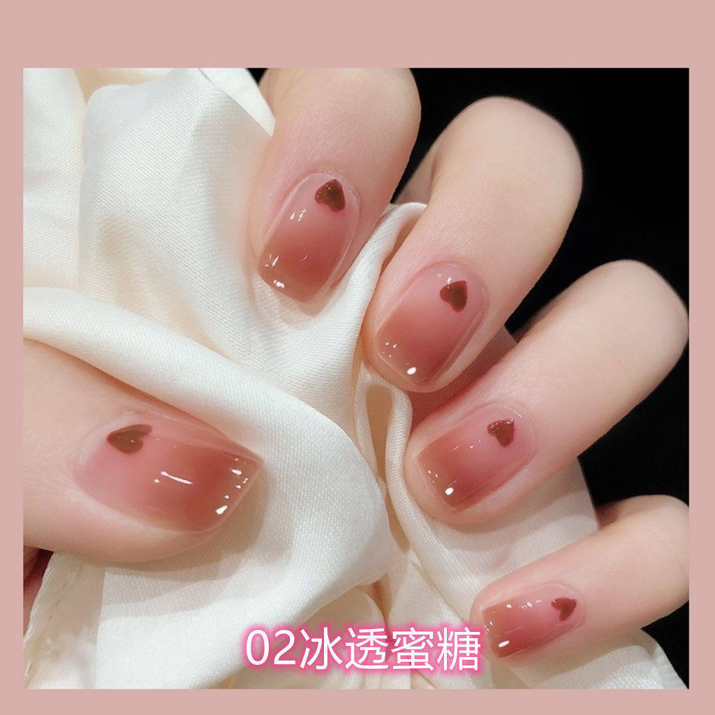 冰透裸色显白学生免烤指甲油