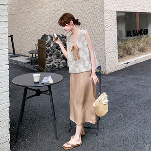 2C285 夏季 新品 两面穿亮片马甲＋半身裙两件套 P155K228 1836