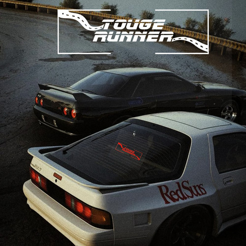山路车手JDM风车贴汽车TOUGE RUNNER贴纸防水前后挡风玻璃个性贴
