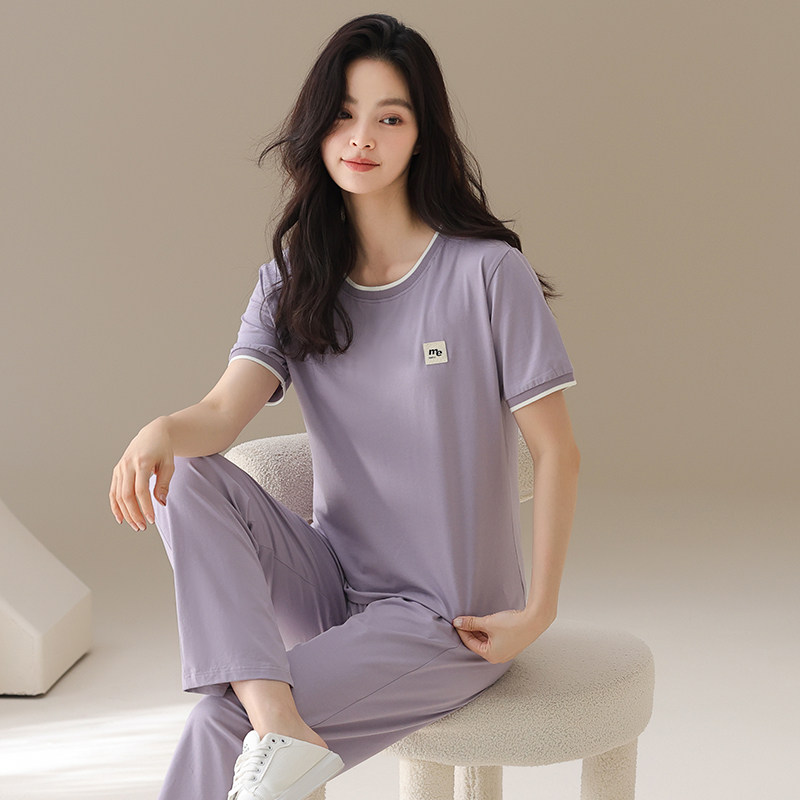 2026新款睡衣女夏季短袖长裤纯棉可外穿运动家居服莱卡棉夏款薄款