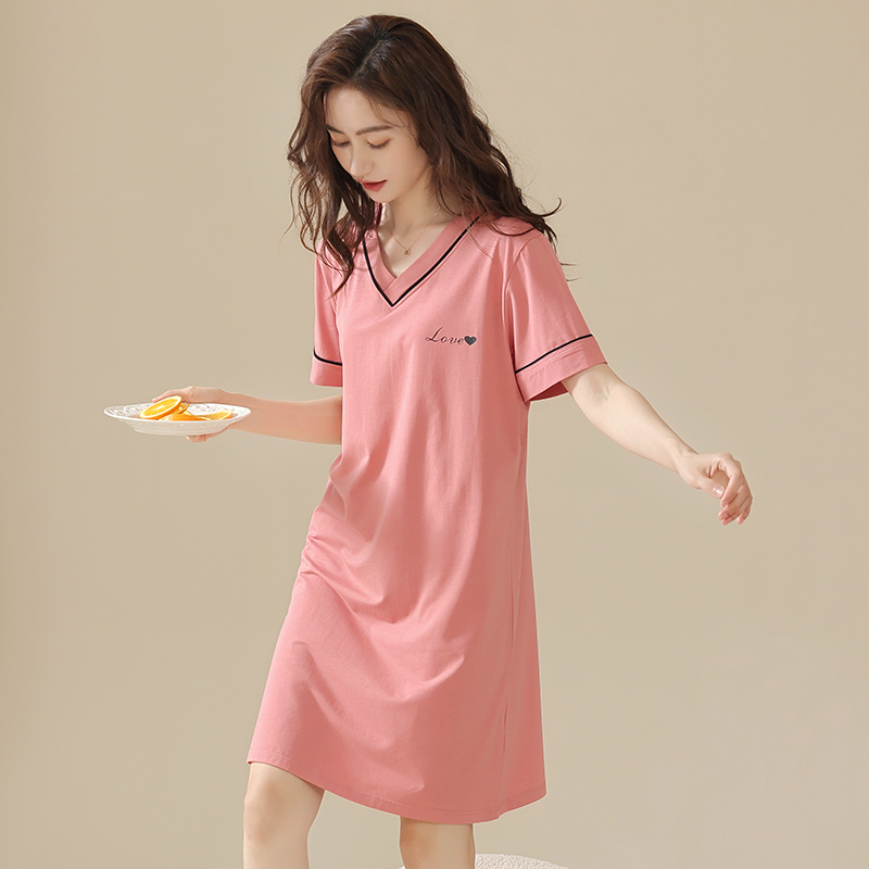 莫代尔睡衣夏款薄款短袖裙子睡裙女款2025新款夏可外穿夏季家居服