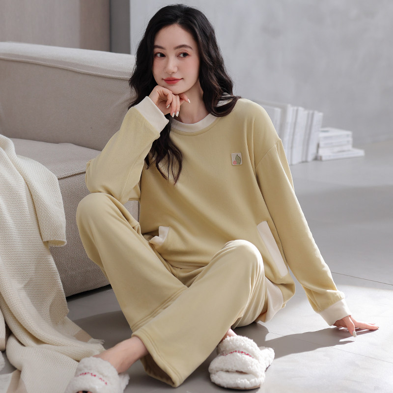 珊瑚绒睡衣女款秋冬季加绒加厚2025新款套头女大码保暖家居服冬天