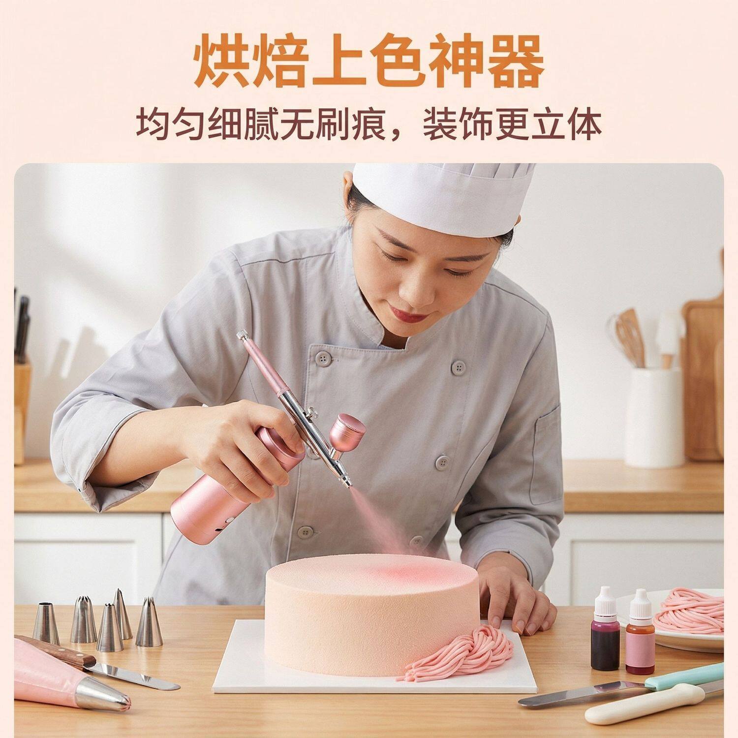 蛋糕色素上色喷枪寿桃面喷粉器家用补水喷雾仪奶油喷砂枪烘焙气