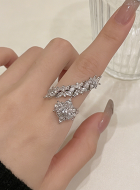 繁花开口戒指女小众设计感