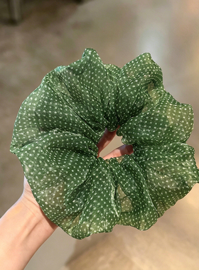 绿色波点大肠发圈女高级感发饰